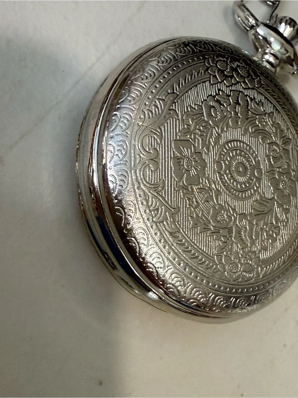 To My Dad Engraved Pocket Watch Silver Roman Numeral Military Dial Daughter Gift